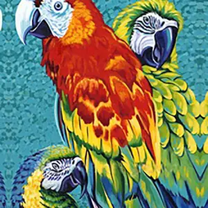 Enveloppé Mur Art Aquarelle Perroquet Oiseau Cadre Toile Peinture