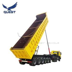 <span class=keywords><strong>QUEST</strong></span> 80-100tons รถดั๊มหินด้านหลัง6เพลาด้านหน้ายกรถกึ่งพ่วงสำหรับขาย - Product Image 2