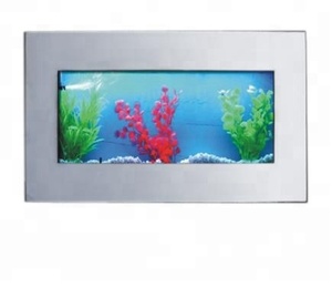 Kunstmatige Wandmontage <span class=keywords><strong>Aquarium</strong></span> <span class=keywords><strong>Aquarium</strong></span> In Roestvrij Staal En Gehard Glas - Product Image 1