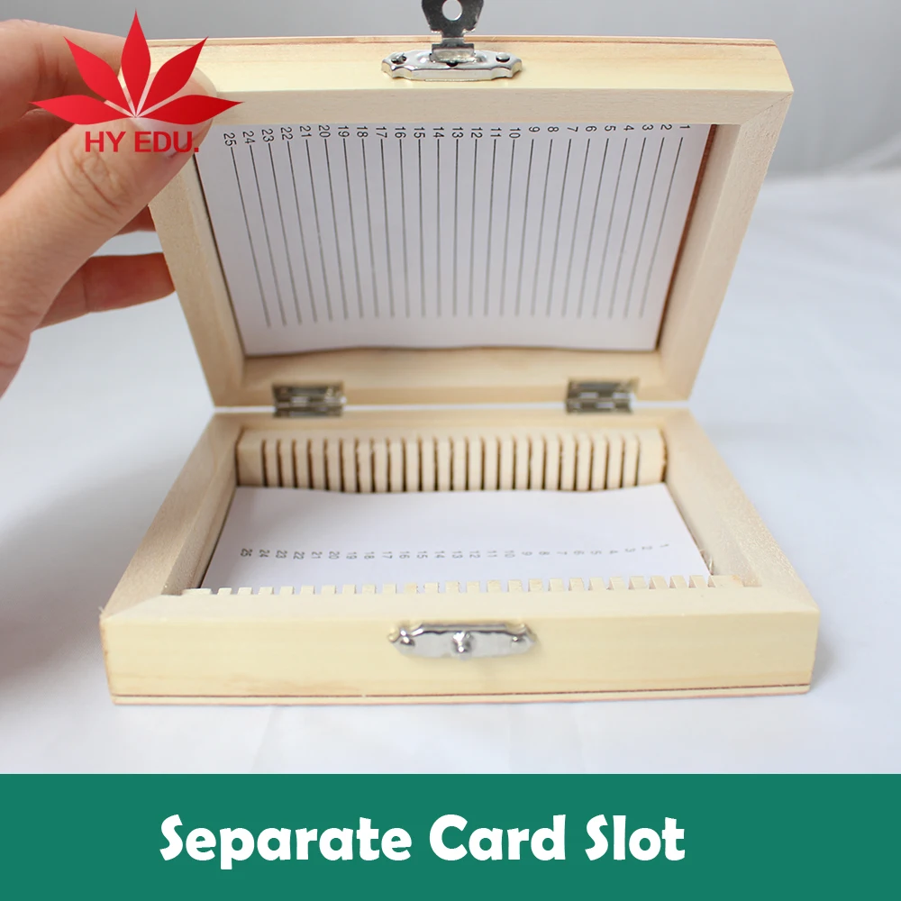 Изысканный кейс для слайдов 25 шт. готовые слайды для микроскопа деревянная коробка