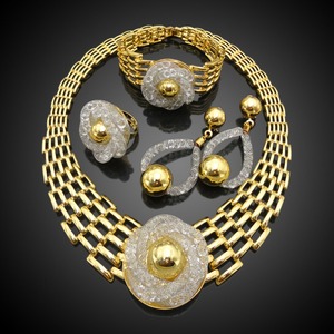 2017 Fashion Dubai Gold Jewelry Sets Big <strong>Costume</strong> Jewelry Sets FHK2349 - Product Image 1