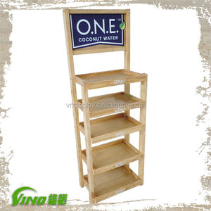 Étagère de présentation de vêtements en bois personnalisable VINO, support de sol de vente au détail autoportant avec montage facile, support de présentation pour magasin - Product Image 3