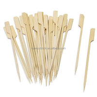 Brochettes de barbecue en bambou naturel de haute qualité, jetables, antiadhésives, résistantes à la chaleur, à long manche, pour viande