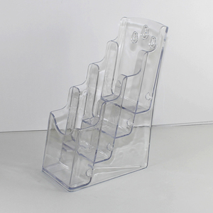 4 tiers A6 parete di plastica brochure holder tabella foglio di file di documento biglietto di auguri biglietto di <span class=keywords><strong>display</strong></span> del supporto del basamento