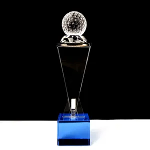 Прозрачный индивидуальный бизнес-подарок на свадьбу с отверстием в одном шаре наградная награда оптовая продажа лазерный хрустальный трофей для гольфа