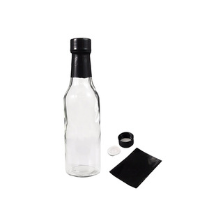 Bouteilles de sauce piquante en <span class=keywords><strong>verre</strong></span> vides de 5 oz <span class=keywords><strong>pour</strong></span> assaisonnements, type Tabasco, avec bouchons et inserts, marques thermorétractables - Product Image 3