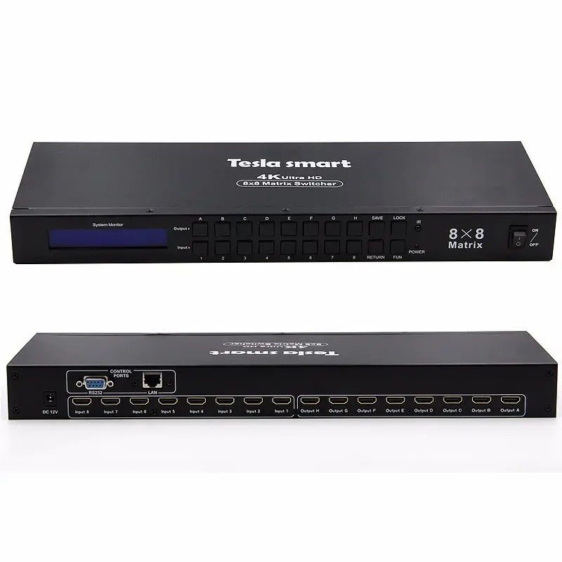 Switch 8 em 8out matrix 3840x2160 @ 30hz 8x8 hdmi matrix switch