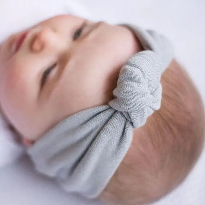 Children knotted hair band cotton stretch knit headband Baby Toddler Bow Hairband Turban Knot Rabbit Headband Headwear