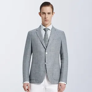 Casaco para homens, novo estilo da moda francês cinza slim fit 100% algodão