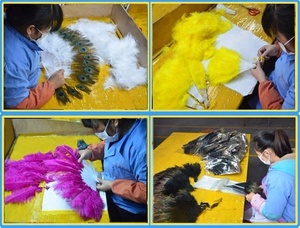 衣装、ハロウィーン、パーティー、ダンス用ヴィンテージスタイル黒孔雀マラブーパーティーフェザー開催手ファンフラッパーアクセサリー - Product Image 4