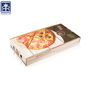 Caja de papel para <span class=keywords><strong>pizza</strong></span> hecha a mano con ventana 18041803 cartón corrugado laminación mate en relieve revestimiento UV - Product Image 1