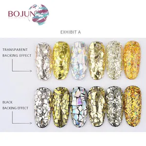 BOJUN Onregelmatige Vlokken Nail Pailletten Kleurrijke Folie Papier Paillette Vlokken breaking glass nail sequin