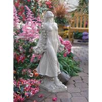 Personnalisé Décoration Vivante Résine Dame figurine Sculpture Tenant Des Fleurs Statue