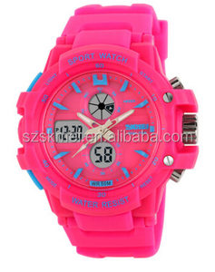 China wholesale skin diving 50 M water resistant dual time men's sport watch alibaba - Product Image 4
