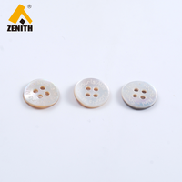 Kancing Kerang Agoya Zenith Custom 4 Lubang 11.4mm Flatback Mutiara Ramah Lingkungan Aksesoris Pakaian Alami Model Baju