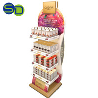 Présentoir de sol en carton de chocolat sur mesure, présentoir de bonbons en acrylique sur pied