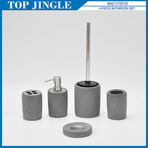 Ensemble de 4 accessoires de salle de bain en marbre blanc simple - Product Image 6