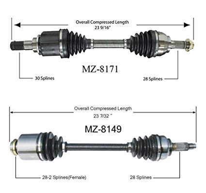 KAWACVJOINTS NEW CV Front Drive Axle Shaft MA 3 06-10 M/T