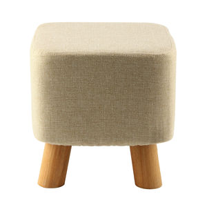 Reposapiés de madera acolchado de lujo, taburete cuadrado otomano, taburete de madera, 4 Patas