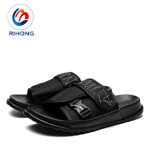 De la chine importation noir complet personnalisé fait à la main hommes vente entière chevet toboggan sandale paresseux pantoufle - Product Image 5