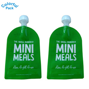 Muestra Gratuita de Bolsa Reutilizable Personalizada para Alimentos para Bebés con Boquilla, Sellado Térmico de Plástico PET y Aluminio y Asa con Válvula para Jugos y Leche - Product Image 6