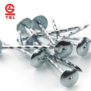Construction Material Galvanized-shining umbrella head color roofing nail