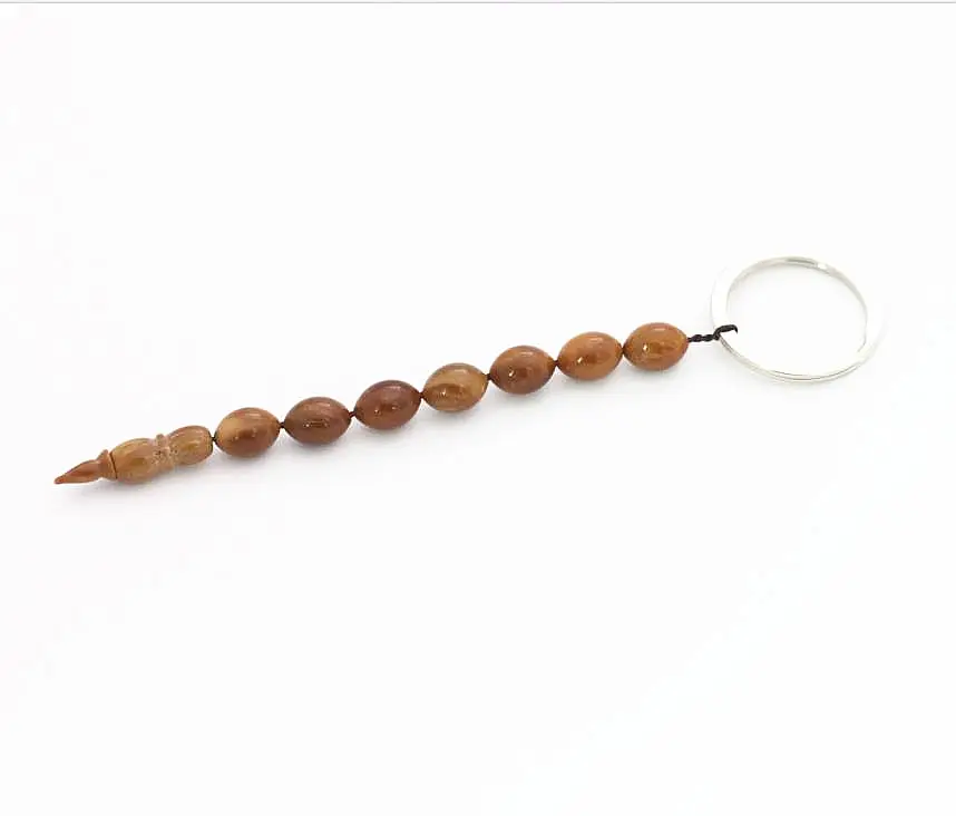 Personalized Seed Beads Keychain 7 Beads Handmade Beaded Keyring Custom Simple Gift DIY Kuka Nut