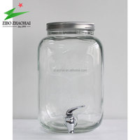 Distributeur de boissons jus eau boisson verre personnalisé avec bouteilles de stockage en métal bocaux en verre Transparent 4L 5L 8L pour boisson jus