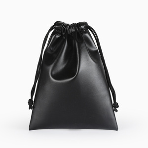 small leather drawstring pouch