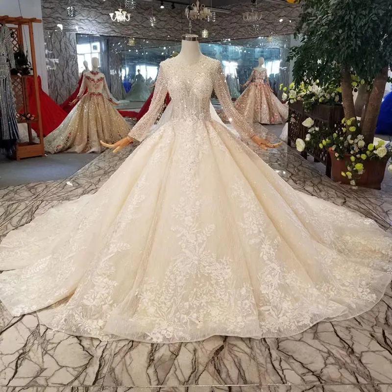 Vestido de novia árabe con cuentas de encaje, ropa de boda con cuentas de mariposa, LS11223, Jancember Dubái