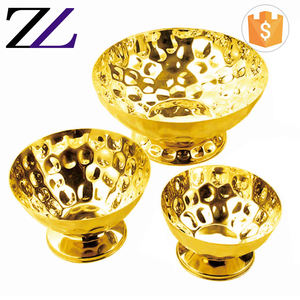 Équipement de restaurant arabe en Inde, prix bas, acier inoxydable, or <span class=keywords><strong>rose</strong></span>, laiton, buffet, métal martelé, plateau à fruits, nourriture, cuivre - Product Image 6