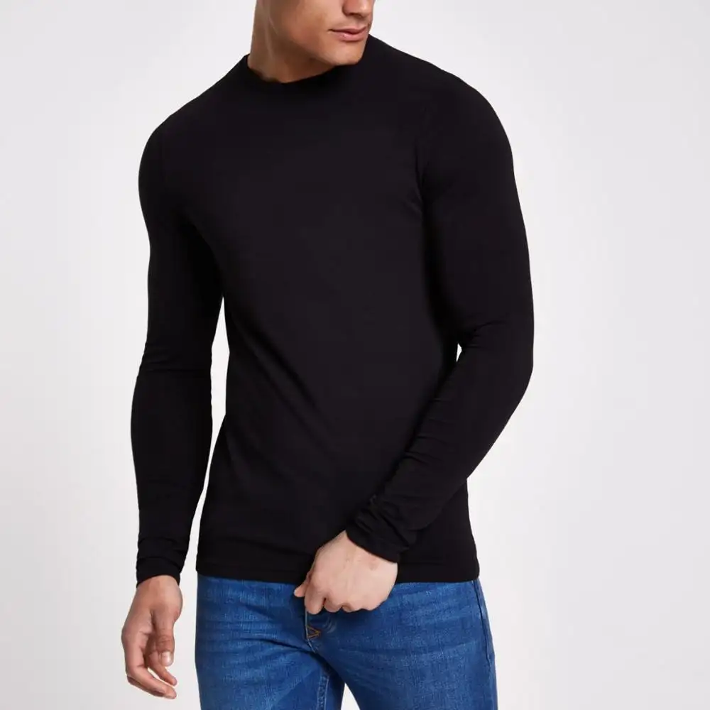 customized long sleeve slim fit casual T-shirt for men