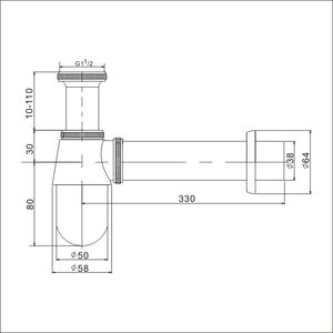 SIPHONETTE <span class=keywords><strong>bonde</strong></span> <span class=keywords><strong>avec</strong></span> <span class=keywords><strong>siphon</strong></span> intégré abs chromé, écoulement libre - Product Image 2