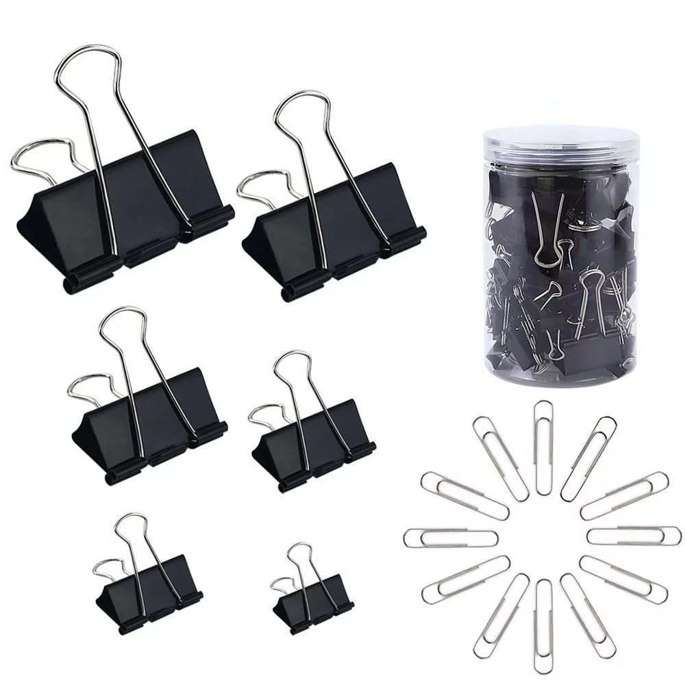 15 мм 19 мм 25 мм черная металлическая папка, железный бумажный зажим