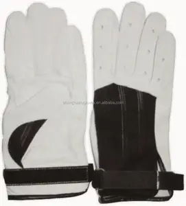قفازات بيسبول من جلد الغزال باللونين الأبيض/الأسود مع حزام قابل للتعديل على المعصم - 921، للبيع من المصنع