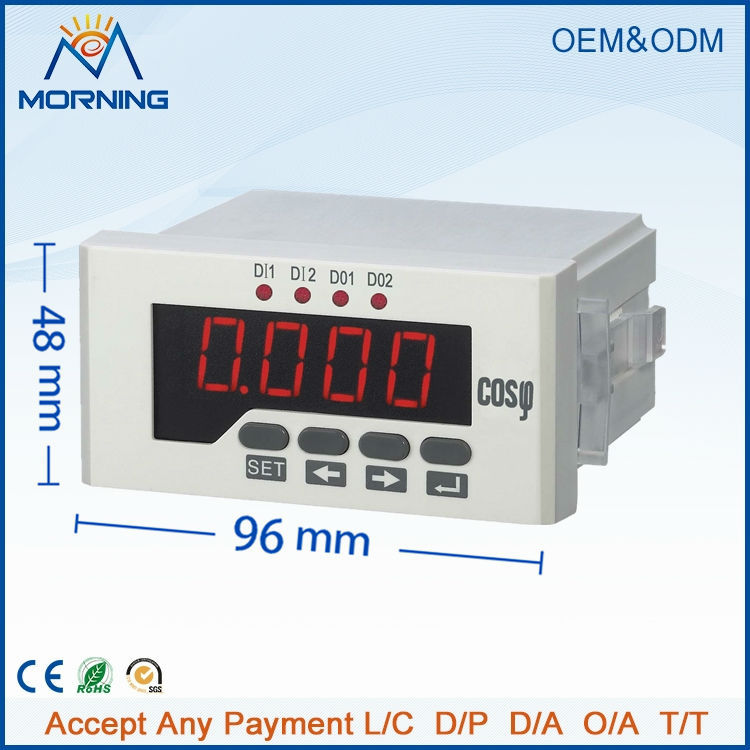Me-3h51 96 * 48 мм из светодиодов три фазы фактором цифровой измеритель мощности, поддержка RS-485 связь и Modbus-RTU протокол