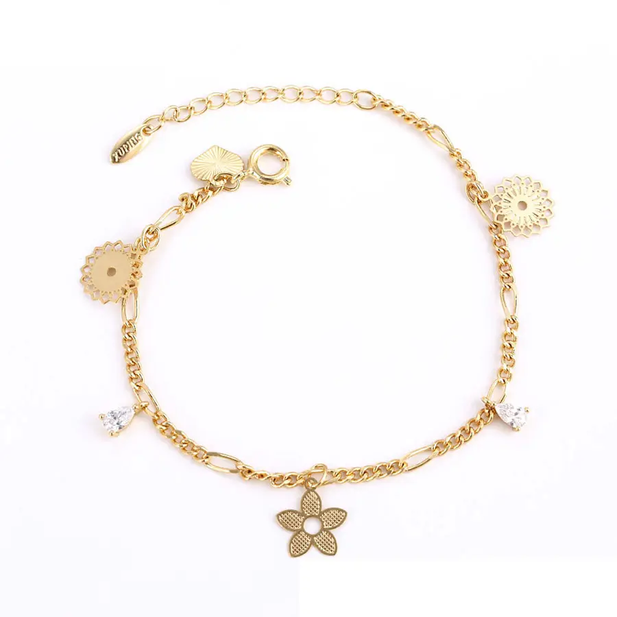 75056 Popular fashion lady jewelry simple cheap design GZ stone bracelet with flower shape