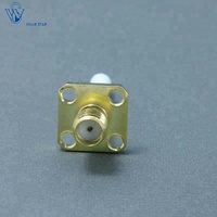 Jack SMA hembra 4 agujero brida de montaje en panel conector coaxial de rf con ampliado 20mm y 3mm pin