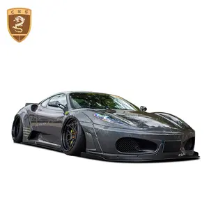 Fabrika fiyat LB tarzı yan etekler Spoiler için uygun Ferrari F430 geniş stil gövde kiti ön dudak