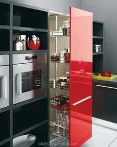 Precio competitivo 2015 de alta brillante color rojo laca acabado MDF gabinetes de cocina modernos