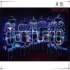 Merveilleuse Lumière Led De Danse Costume avec LED CHAPEAU/MASQUE/GANTS/CHAUSSURES - Product Image 2