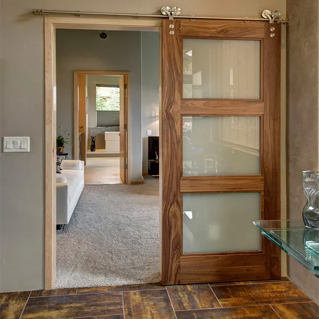 नवीनतम डिजाइन आंतरिक फिसलने जेब दरवाजे ठोस लकड़ी फिसलने दरवाजे