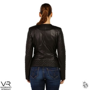 Chaqueta de Cuero Vacuno Original para Mujer, Marca Premium Valeriano Romano - Nueva Colección, Prendas Hechas en Turquía - Product Image 4