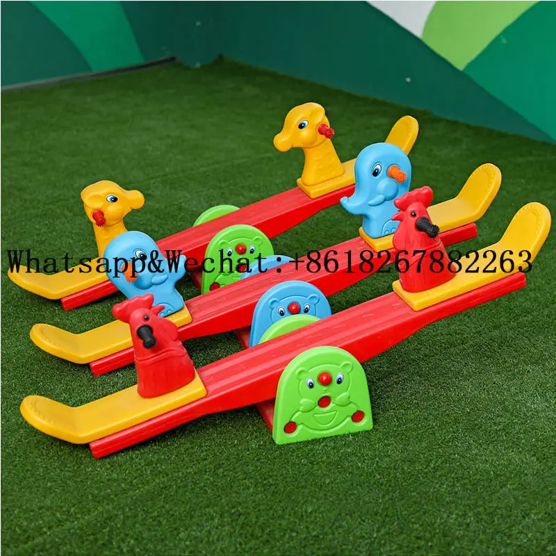 double seats kids indoor playground plastic seesaw with eco-friendly material