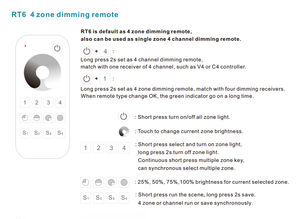 SKYDANCE RT6 <span class=keywords><strong>4</strong></span> zonas/grupos de RF de control remoto inalámbrico para un solo color <span class=keywords><strong>LED</strong></span> tiras <span class=keywords><strong>LED</strong></span> Dimmers - Product Image 3