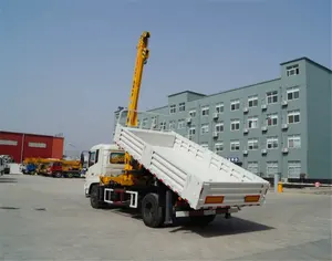 Dongfeng 8 ton truck crane dump truck mounted with 2.5 ton crane