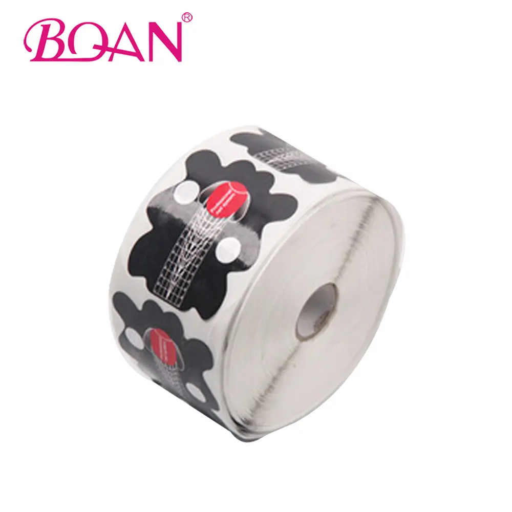 2020 hot sale BQAN Customized logo 500pcs Black Butterfly Thin Long Paper Nail Form
