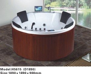<span class=keywords><strong>Vasca</strong></span> <span class=keywords><strong>da</strong></span> <span class=keywords><strong>Bagno</strong></span> Rotonda Autoportante per Esterni con Funzione Idromassaggio - Product Image 3