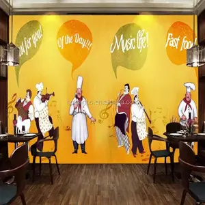 洋食シェフ背景カスタム壁紙HDキッチンレストラン壁紙3Dステレオファーストフードショップ壁画