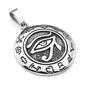 Großhandel Männer Stahl Schmuck Ägyptischen Symbole Halskette Amulett Auge Des Horus Anhänger